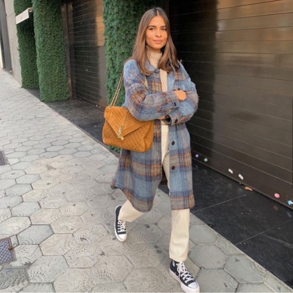 Zara Jackets & Blazers - Zara long plaid jacket size XS